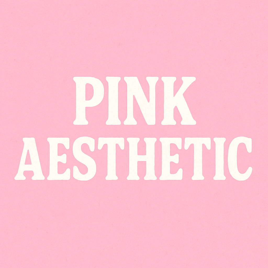 User created 'aesthetic' text design with pink background and white font with blur effect